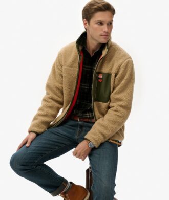 Veste polaire Borg rétro Vintage